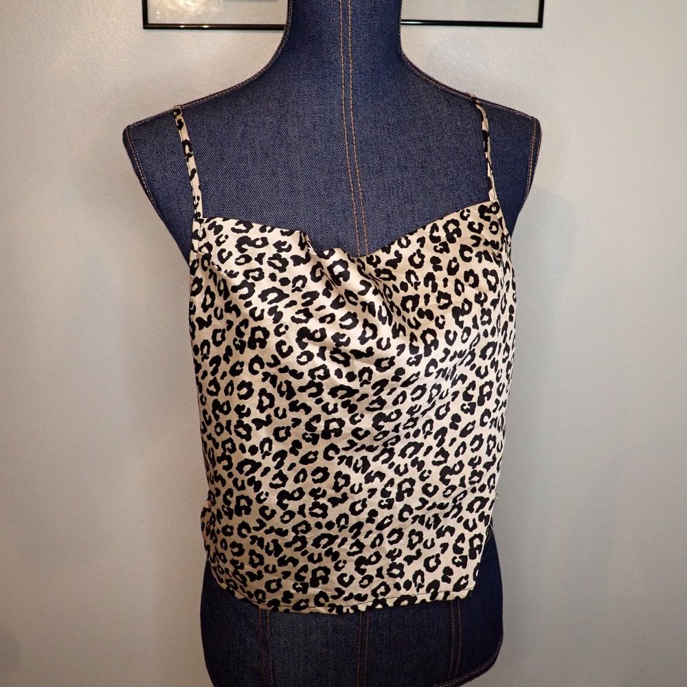 Cheetah print cowl neck top